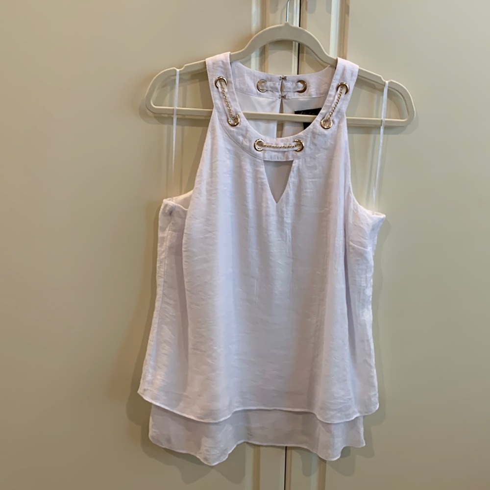 Gold and white top